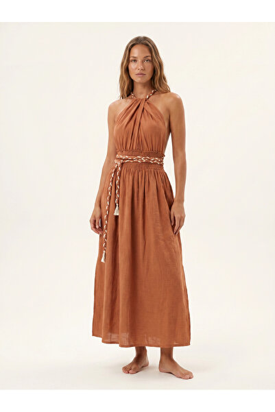 Su Koleksiyon Petunya Knitted Bohemia Dress / Cinnamon