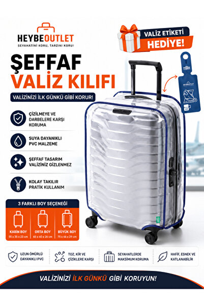 Heybeoutlet غطاء حقيبة شفاف وغطاء حماية للحقيبة ملون * أزرق * 👉   مضاد للخدوش