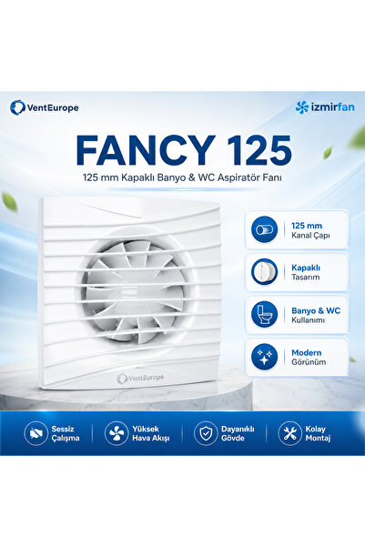 Venteurope Fancy Kapaklı Aspiratör Fan 12.5 cm – Banyo & Tuvalet Havalandırma...