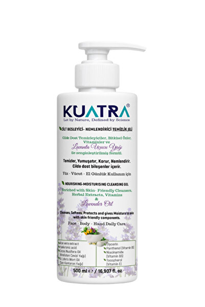 KUATRA Moisturizing Nourishing Cleansing Gel 500ml (Containing Medical Lavend...