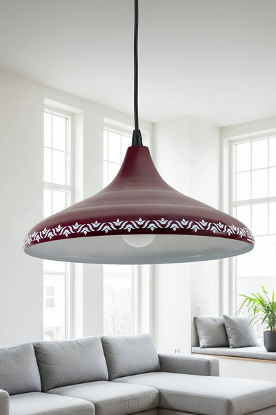 Marrien Nova Tulip Modern Tekli Bordo Metal Sarkıt (35 cm) Salon, Mutfak & Ca...