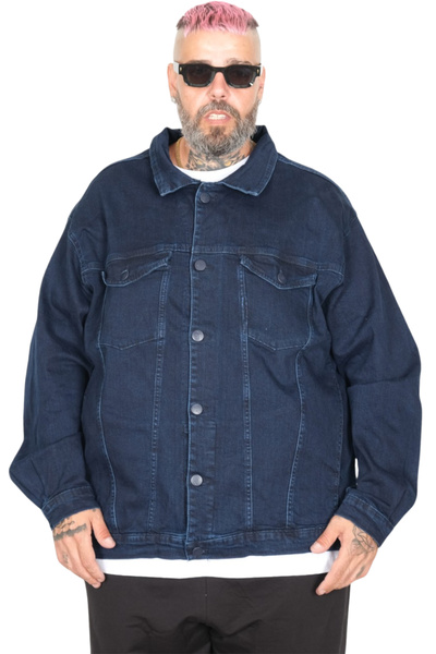 ModeXL Mode Xl Büyük Beden Erkek Kot Mont Lopez 22800 Lacivert