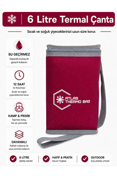 Wallery Bags 6 Litre Isı Yalıtımlı Kamp Piknik Termos Sıcak Soğuk Termal Çanta