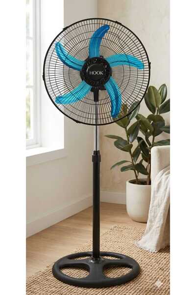 HOOK Hk-530 Sanayi Tipi 18 Inç/45 Cm Vantilatör, 5 Metal Kanatlı 3 Kademeli S...
