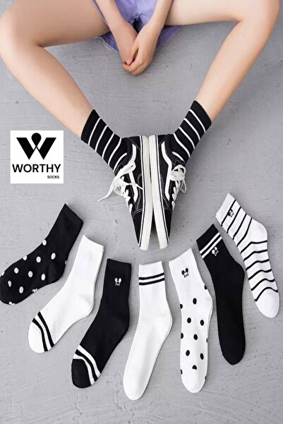 WORTHY SOCKS Pachet de 6 șosete sportive unisex cu modele de caractere