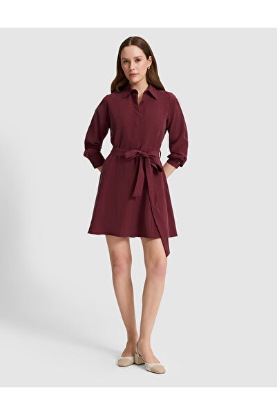 Pierre Cardin Burgundy Comfort Fit Woven Dress 50318786-Vr014
