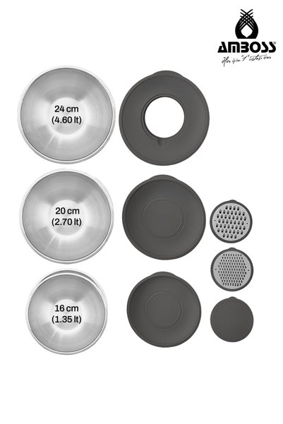 Amboss Satin Sat-8002 9-Piece Multi-Purpose Bowl - Brown