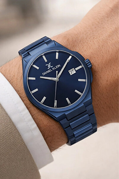 Daniel Klein Men's Wristwatch with Calendar Steel Strap Blue Zmdk1129