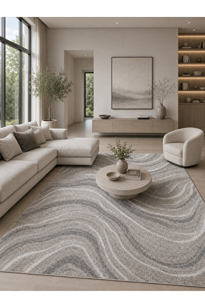 elma Model covor 013-116, Dimensiune 160 x 230 cm, Bej, Gri, Înălțime fir 6.5...