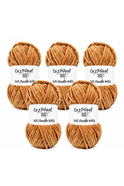 Coziwool Kadife El Örgü İpliği Soft Chenille Bulky 5'li paket, 5X100 Gr. 120 ...