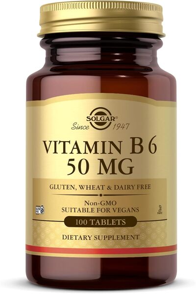 Solgar Vitamin B6 50 mg 100 Tablets Supports Energy Metabolism & Nervous Syst...
