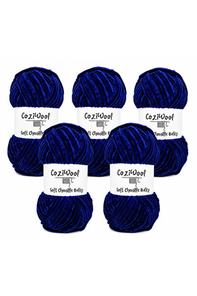 Kadife El Örgü İpliği Soft Chenille Bulky 5'li paket, 5X100 Gr. 120 Mt. %100 Mikro Polyester