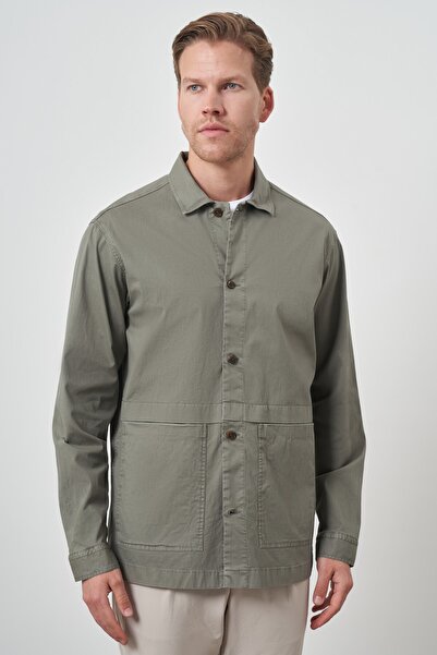 Morven Men's Water Green Worker Shirt Jacket