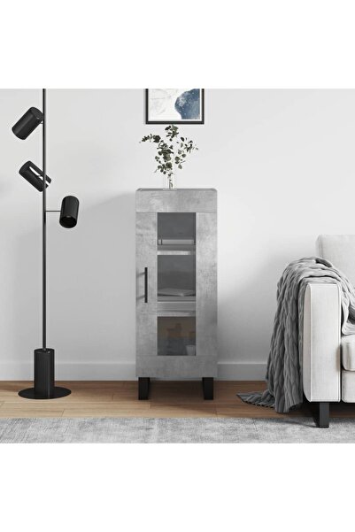 Concept Servantă, gri beton, 34,5x34x90 cm, lemn compozit