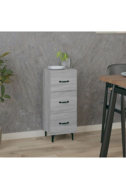 Concept Servantă, gri sonoma, 34,5x34x90 cm, lemn compozit
