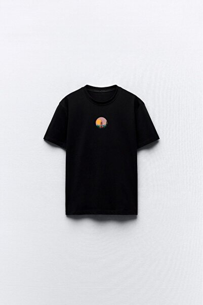 The Champ Clothing تي شيرت نسائي أسود كبير الحجم مطبوع عليه تصميم يوجا آرت لا...