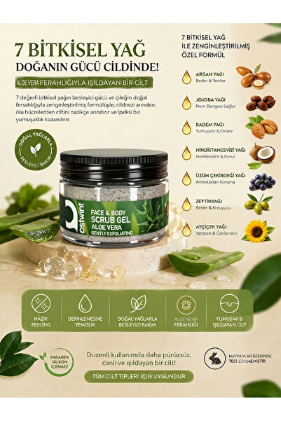 Ostwint Scrub Jel Aloe Vera Özlü Yüz Ve Vücut Peelingi 300 ml