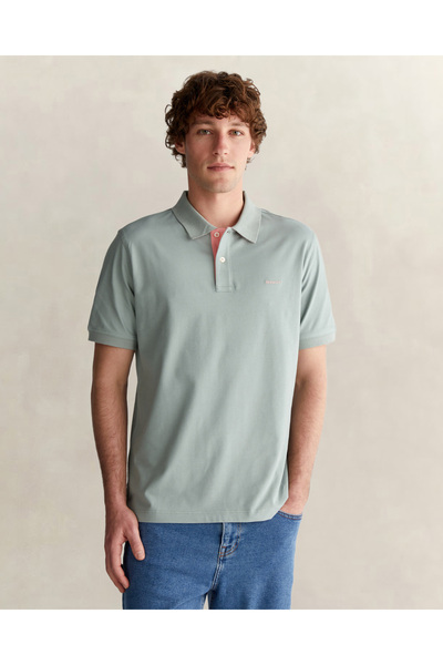 Gant Erkek Yeşil Regular Fit Polo Yaka T-Shirt