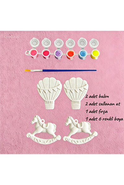 Loyameri Kidsshop Flying Balloon and Horse Stone Painting, Birthday Gift, Fam...