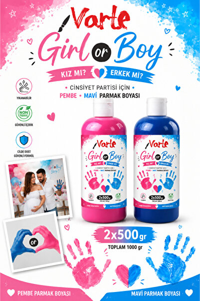 venino free & colors Pembe-mavi Cinsiyet Partisi Boyası 2'li Set 2x500 gr Yık...
