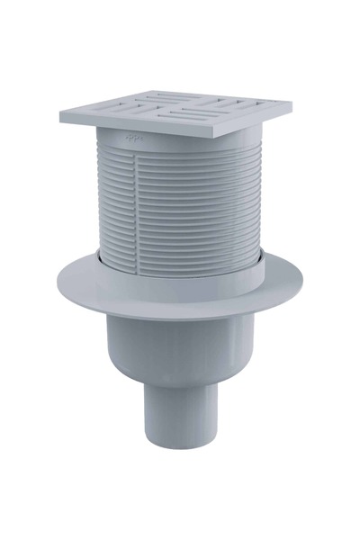 ALCA Sifon de pardoseală 150x150/50mm cu ieșire verticală, cu sistem anti-miros.