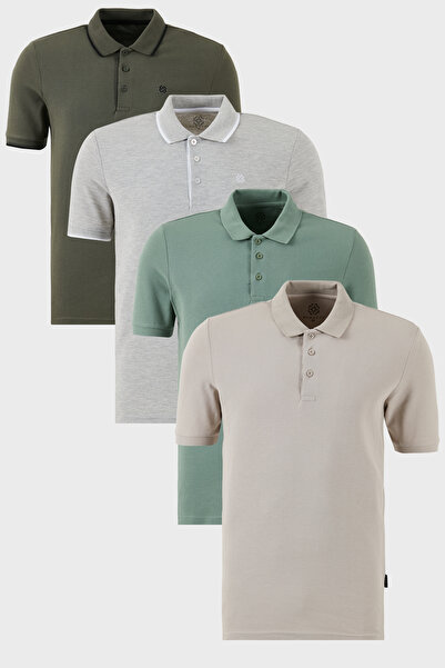 Buratti Tricou cu guler polo cu nasturi, croială normală, din bumbac, pachet ...