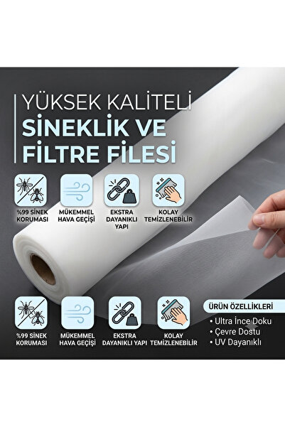 Novabis 75 x 150 CM Filtreli Sineklik Yüksek Kaliteli Toz - Polen ve Haşere E...