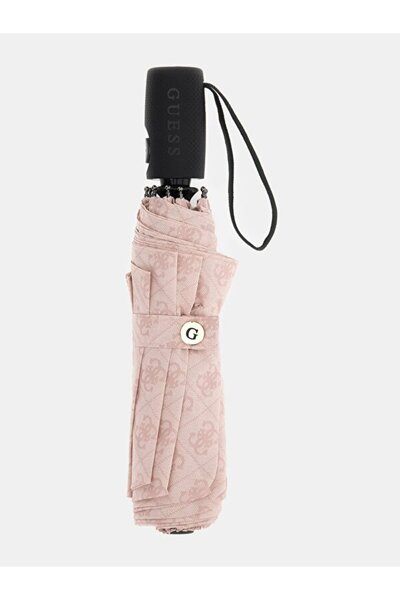 Guess Kadın Monogram Desenli Otomatik Katlanır Şemsiye - Pembe