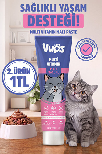 VUPS Multivitamin Kedi Malt Macunu 100 gr