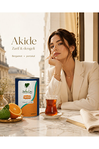 Safiş Çay Akide 80 gr | Bergamot & Portakal Aromalı Siyah-Oolong Çay | Narenc...
