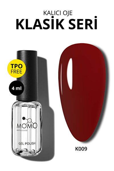 MOMO professional Kalıcı Oje K009, Kiraz Bordo, 4 ml, TPO- FREE