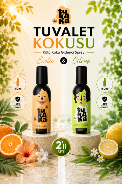 TUKAKA Tuvalet Öncesi Koku Giderici Sprey - Tuvalet Kokusu - 150 ml 2'li Set ...
