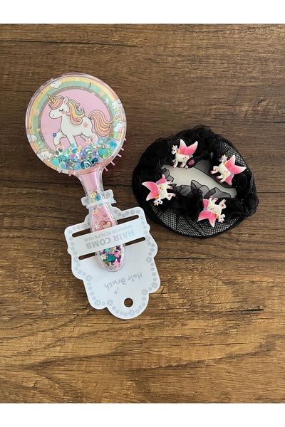 gülümse gel Kız Çocuk Tarak Toka Hediye Seti Unicornlu Doğum Günü Yılbaşı Kar...