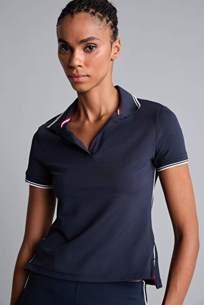 DeFacto Standard Fit Short Sleeve Polo Navy Blue T-Shirt H2743Ax26Sp