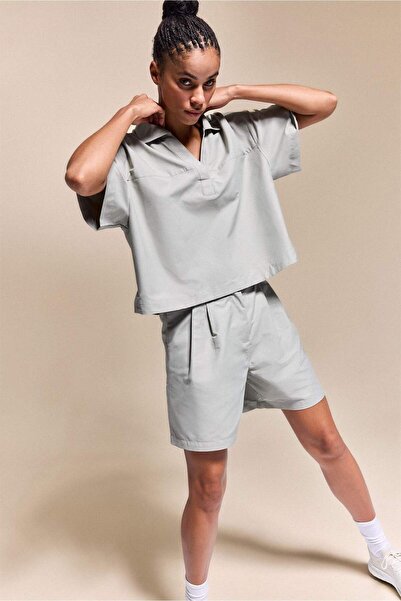 DeFacto Oversize Short Sleeve Light Khaki Shirt H0387Ax26Sm