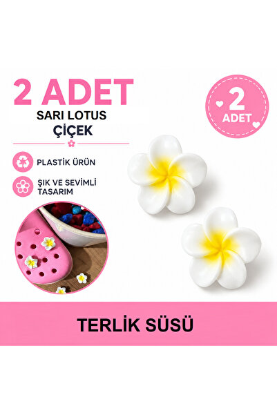 Luxmon Terlik Süsü 3d Plastik Sarı Lotus Çiçeği - 2 Adet