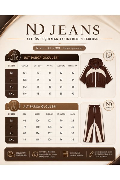 nd jeans Yeni Sezon Yazlık Oversize Eşofman Takımı – Bol Kesim, Rahat Kalıp, Şık Tasarım, Premium Kalite