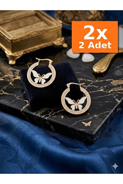 Bozhi Steel Earrings 87 Gold Sparkling Style