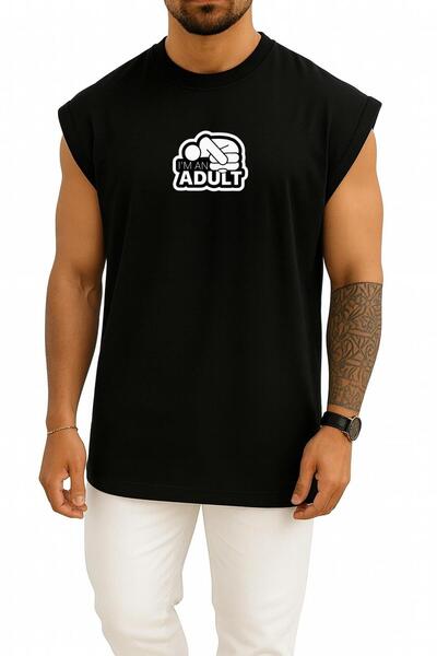 Bahriyeli Collection قصة فضفاضة أنا رجل مسن، صدر مطبوع عضلات