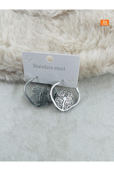 Bozhi Steel Earrings 10 Silver Sparkling Style Gold
