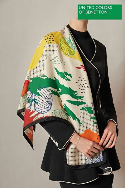 United Colors of Benetton SIENA DESENLİ EŞARP -1006-90*90