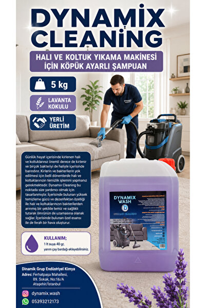 dynamix wash Halı Ve Koltuk Yıkama Makinesi Şampuanı 5 Kg Köpük Ayarlı Halı Ş...