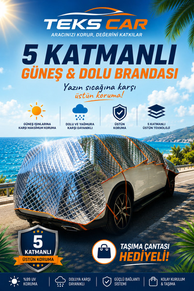 TEKS CAR SUV MODEL UYUMLU GÜNEŞTEN KORUYUCU DOLU - KAR VE DONMAYA KARŞI KORUM...