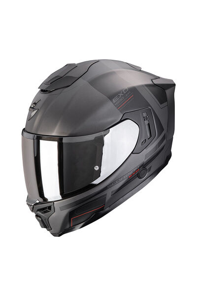 Scorpion EXO-1500 Air Dual Kapalı Motosiklet Kaskı Mat Siyah Gri Kırmızı