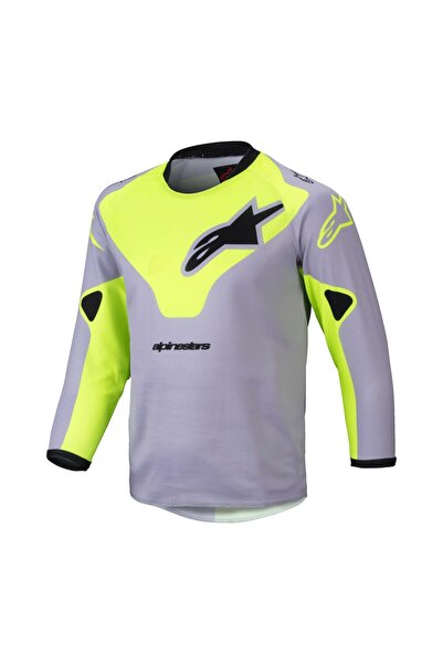 Alpinestars Kids Racer Veil Çocuk Off-Road Jerseyi Gri Sarı Siyah