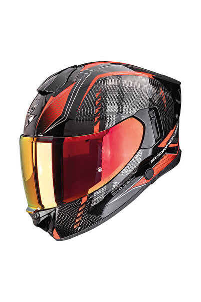 Scorpion EXO-530 Air Theras Kapalı Motosiklet Kaskı Metalik Siyah Kırmızı