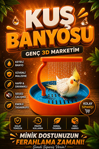 Genç 3D USB Bağlantılı 3 walt Otomatik Kuş Duşu ve Banyo İstasyonu - Tüm Kuş ...