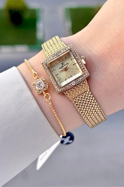 Daniel Klein 20.5 mm Women's Wristwatch with Yellow Dial and Gold Color Strap...