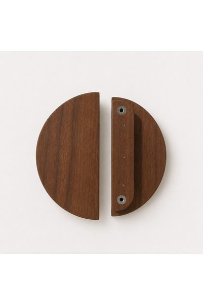 ka tasarım Half Moon Handle Set of 2, Wooden Furniture Handle, Natural Wood Handle, Wooden Drawer Handle