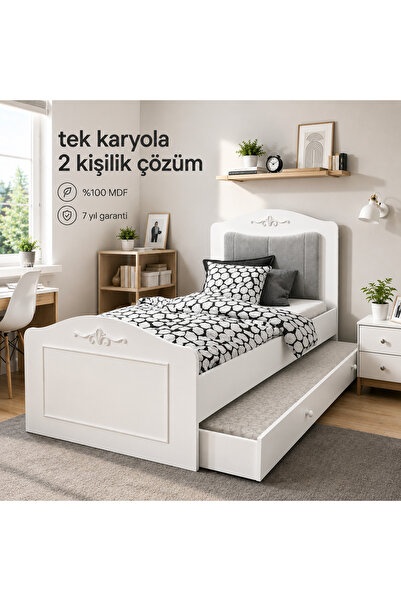 VENATTO ROMANTİC YAVRU YATAKLI KARYOLA EBAT:100X200(%100MDF)